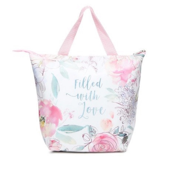 Set of Lunch Tote Water Bottle Filled w Love Pink - Picture 5 of 15